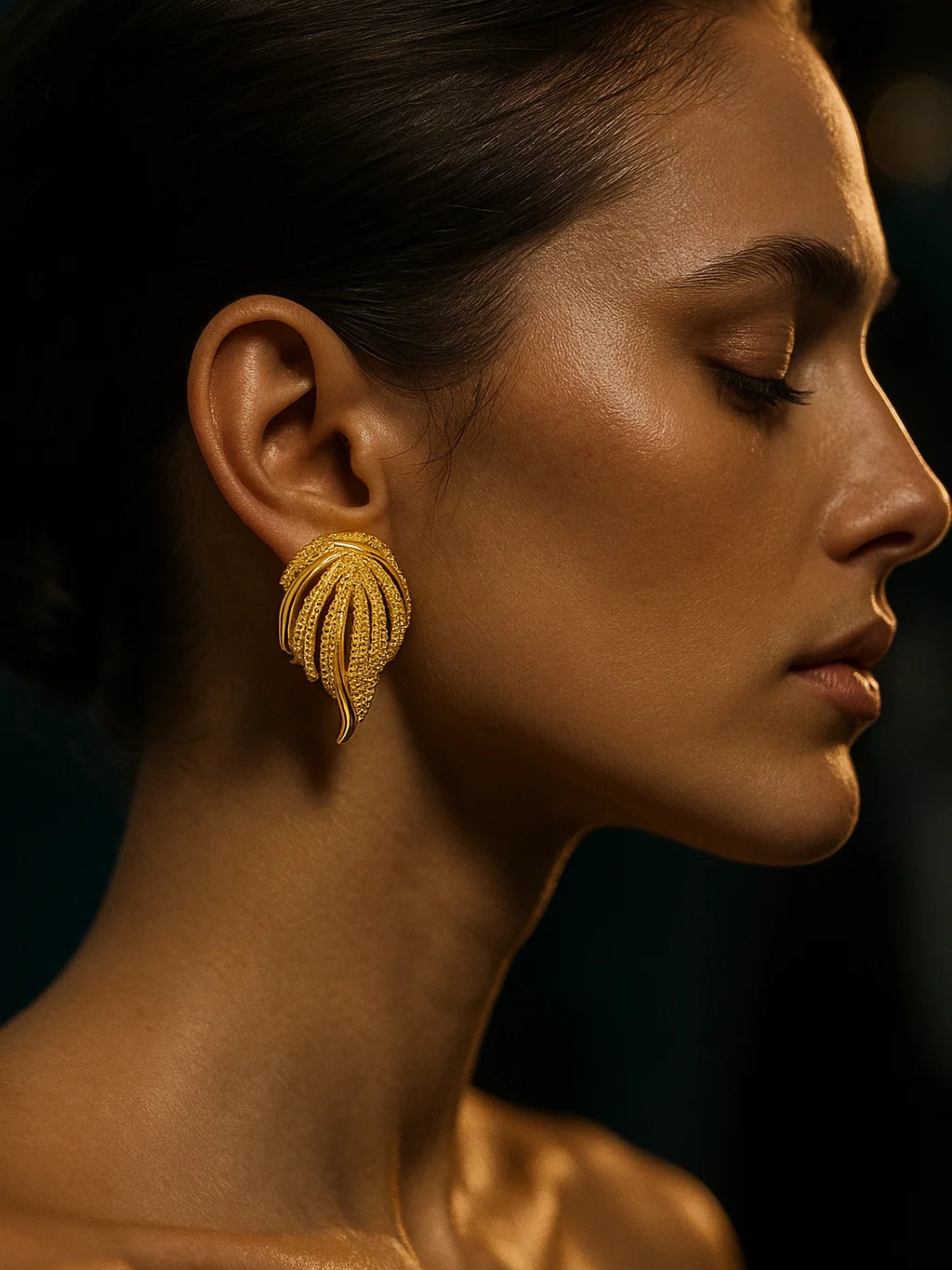 SR Anti Tarnish 18K Gold Stud Earrings