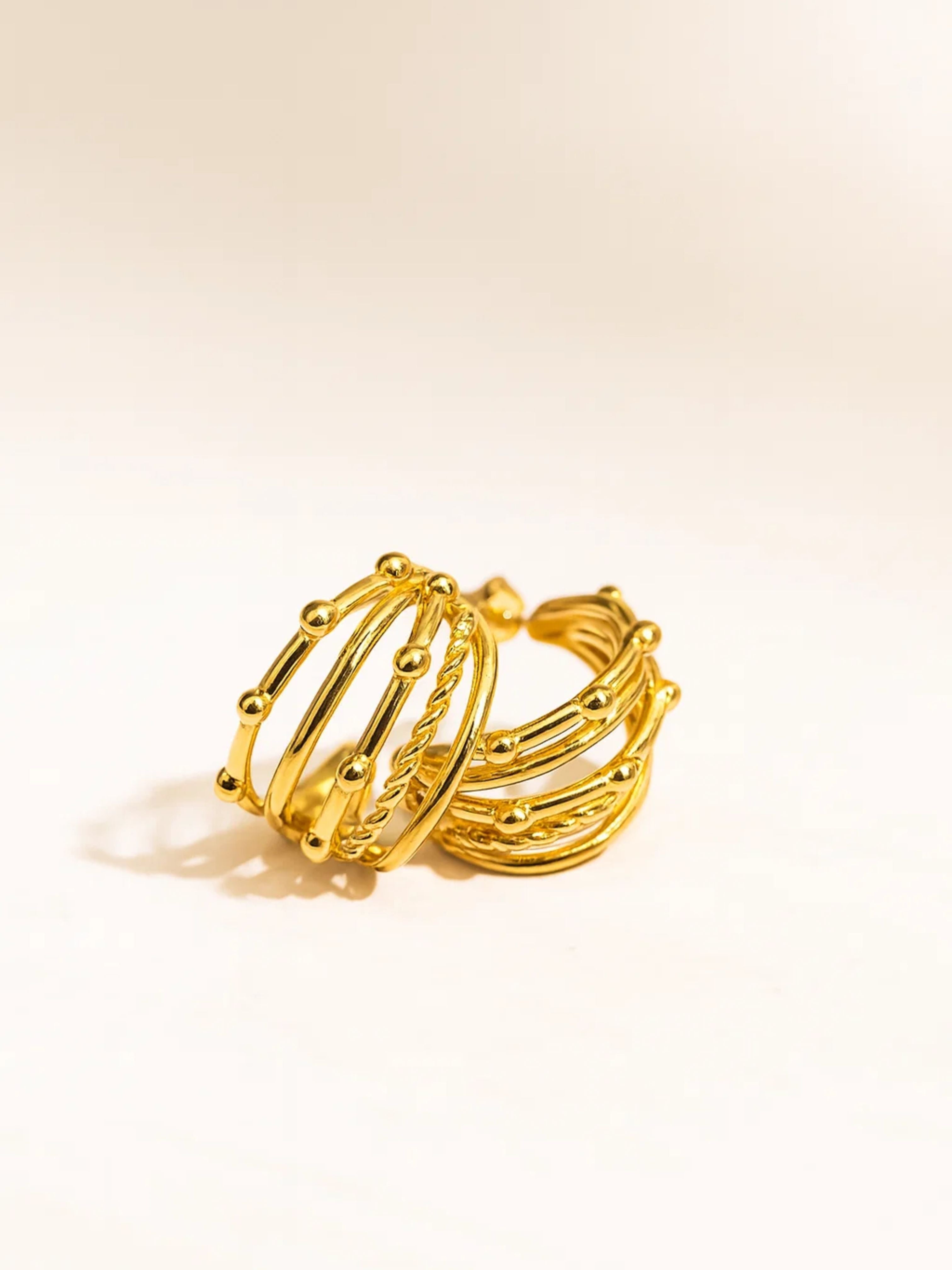 SR Anti Tarnish 18K Gold Hoop Drop Earrings