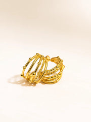 SR Anti Tarnish 18K Gold Hoop Drop Earrings