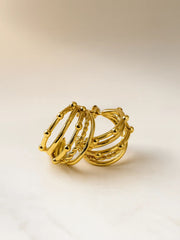 SR Anti Tarnish 18K Gold Hoop Drop Earrings