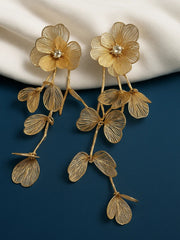 SR Anti Tarnish 18K Gold Floral Drop Earrings