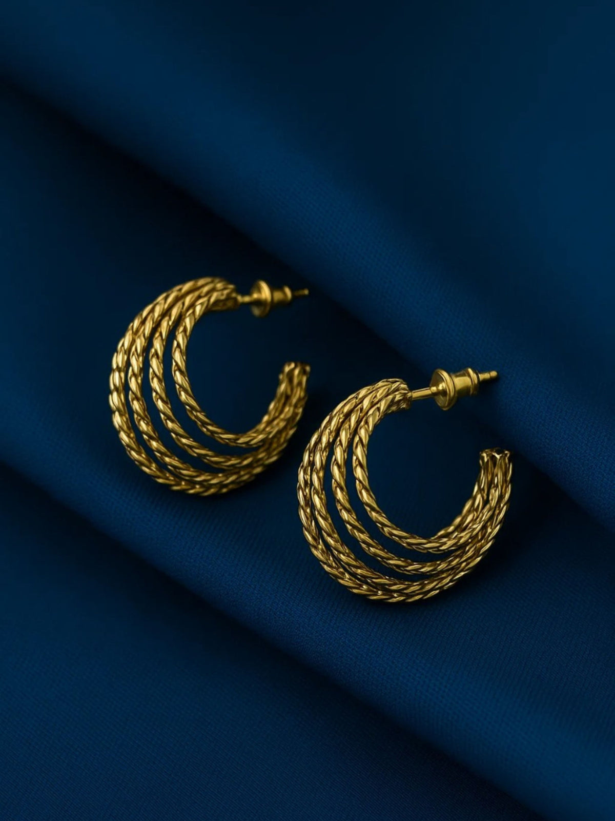 SR Anti Tarnish 18K Gold Hoop Earrings